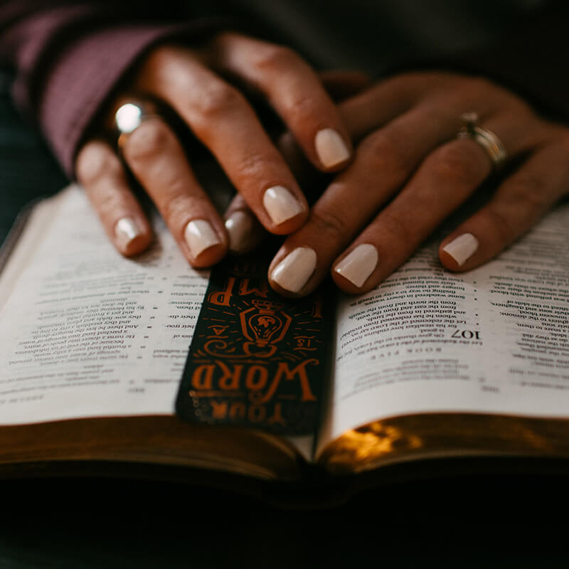 Woman reading a Bible