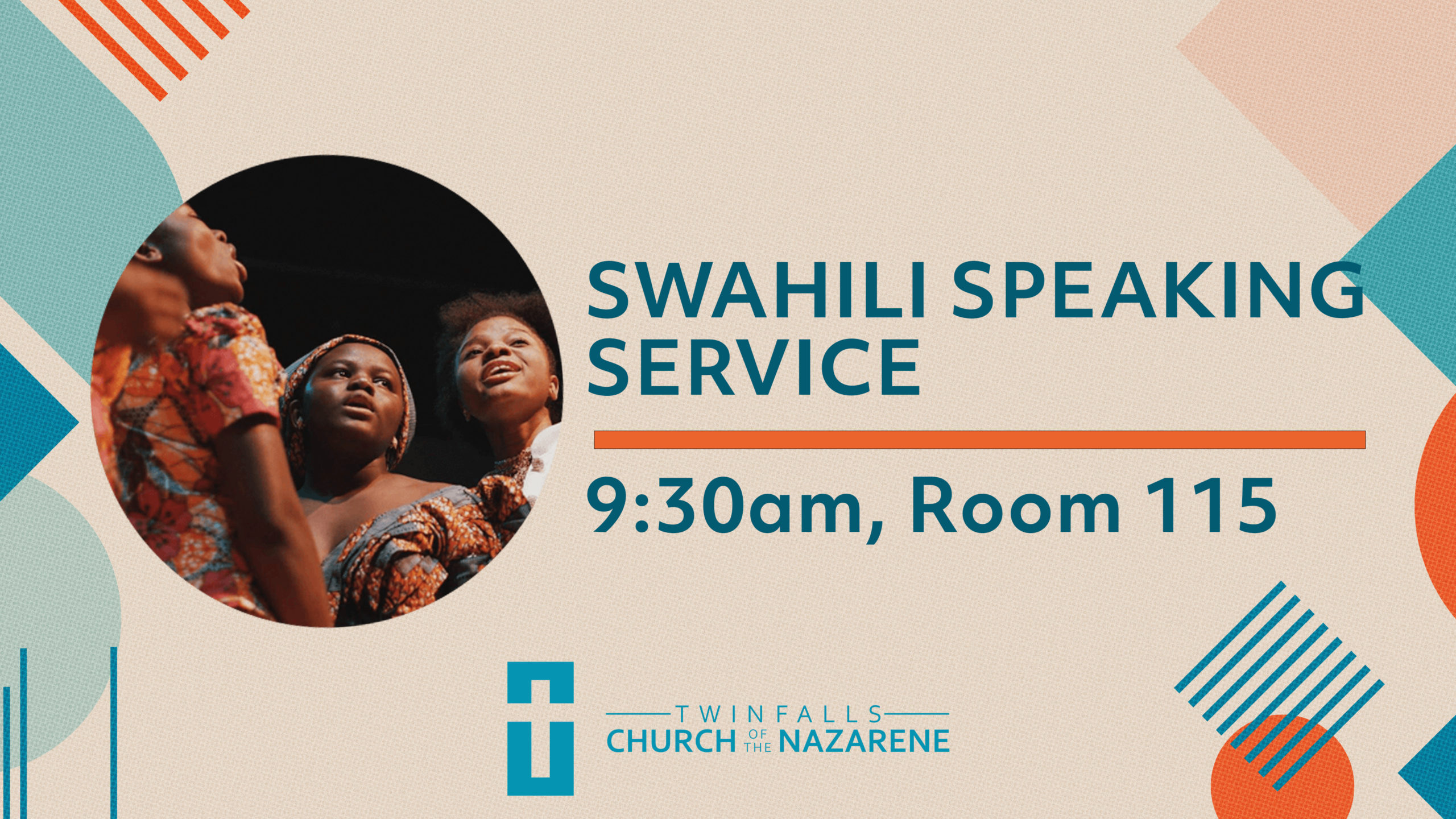 Swahili Speaking Service, 9:30am, Room 115
